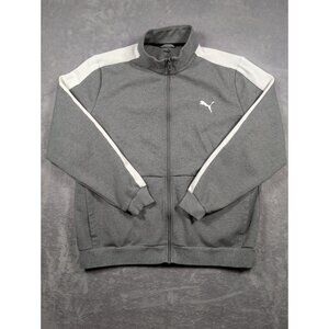 Puma Sweater Jacket Mens XXL Gray Full Zip Y2K Track Streetwear Athletic Workout